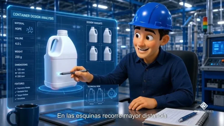 Animación de BMI Machines sobre el anillo flexible para control de parison